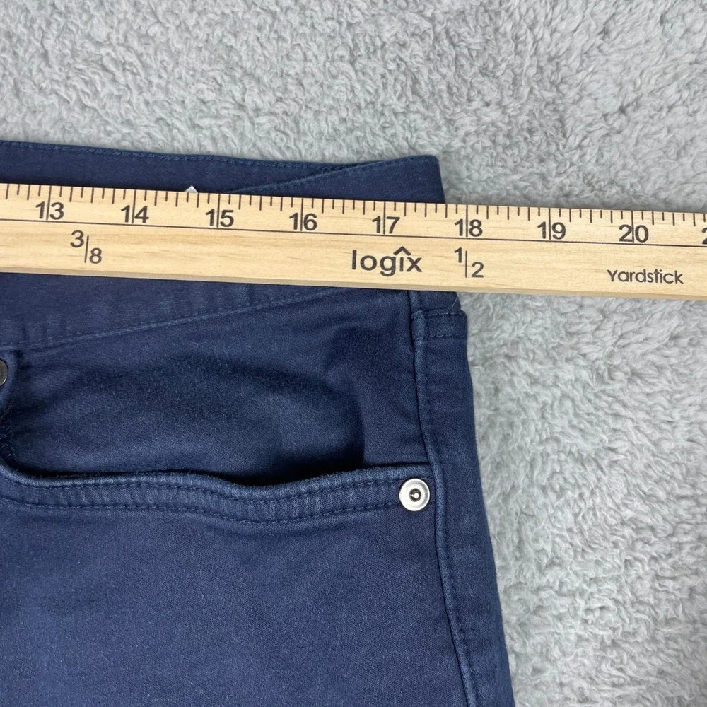 Banana Republic Slim Traveler Pants Mens 35x32 Navy Blue Stretch Preppy Business